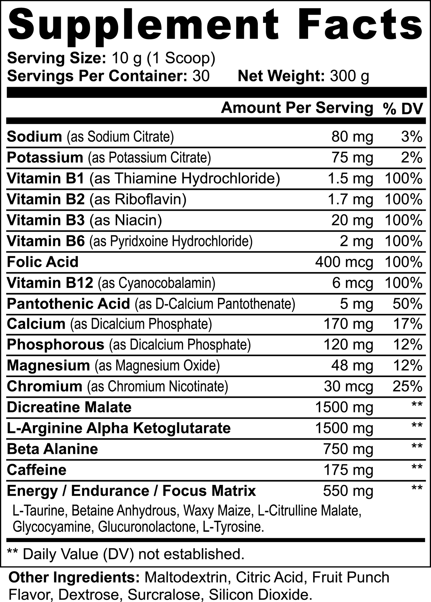 PATRIOT PUMP - Pre-Workout (Fruit Punch)