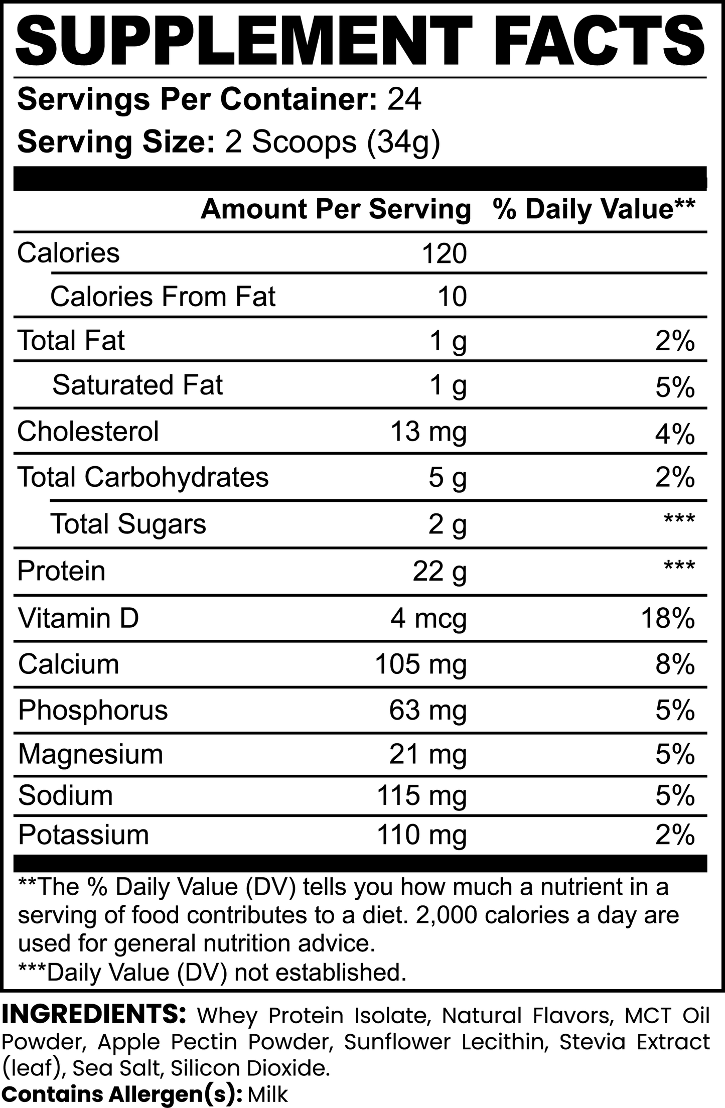 ALL-AMERICAN VANILLA - 100% Whey Protein Isolate